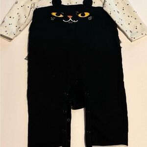 Halloween black cat 6-9 month romper by baby cat and jack